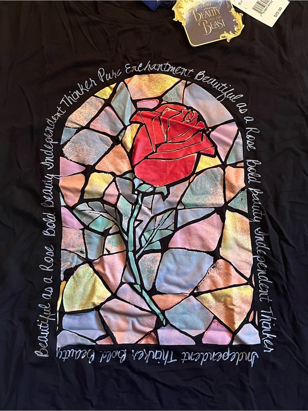 *NWT Disney Beauty & The Beast Graphic Muscle Tee - Black - Women’s Size L